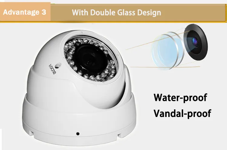 1/2.8" Sony CMOS 1.0MP 720p Ahd IR Dome CCTV Camera