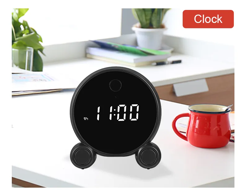 1080P 2MP Tuya Smart Wireless Digital Table Clock Camera with Battery