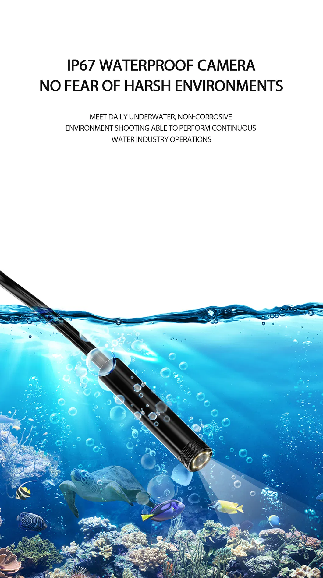 1080P HD Pipeline Camera Borescope Inspection Endoscope with 3inch Screen