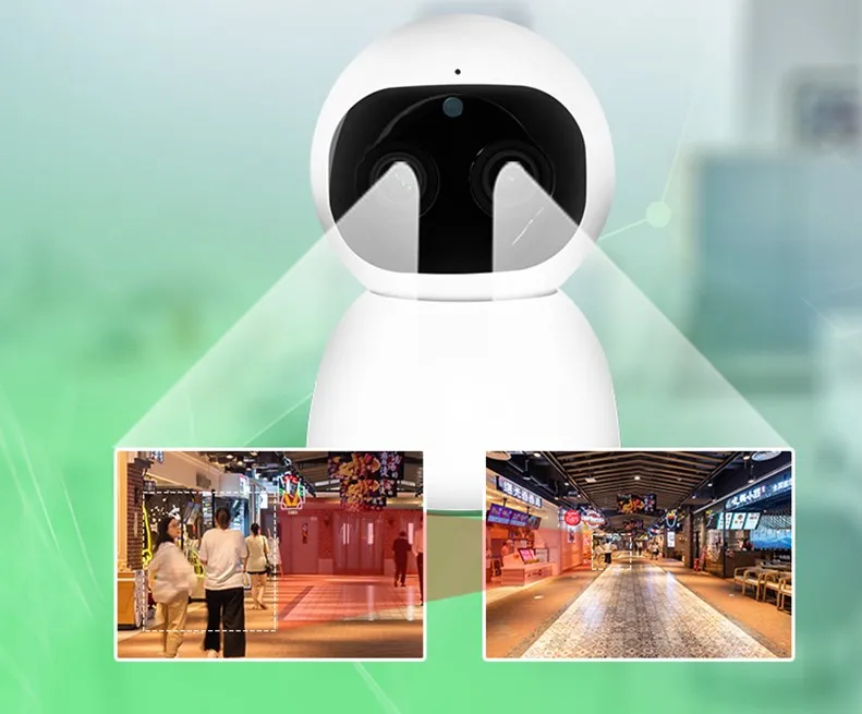 1080P Night Vision Dual Lens Night Vision PTZ WiFi Wireless Camera with Motion Detection