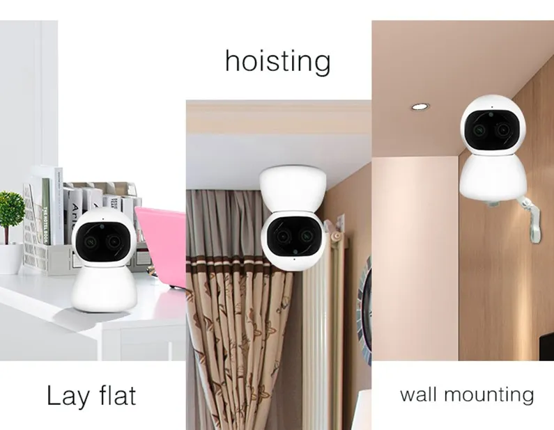 1080P Night Vision Dual Lens Night Vision PTZ WiFi Wireless Camera with Motion Detection