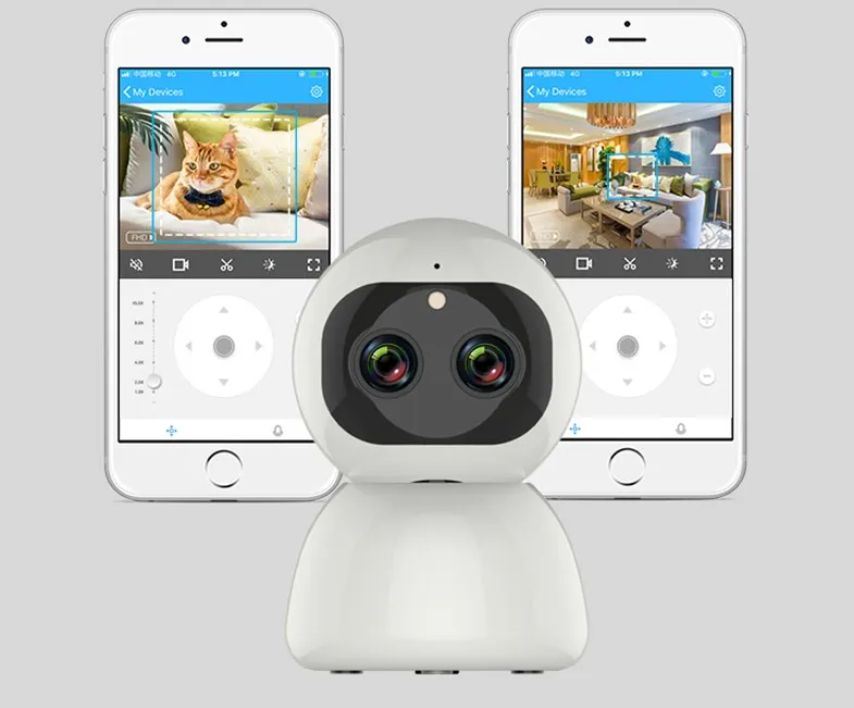1080P Night Vision Dual Lens Night Vision PTZ WiFi Wireless Camera with Motion Detection