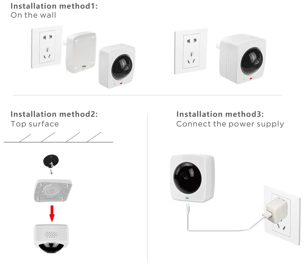 1080P Two Way Audio Motion Detection Fisheye 360 Panoramic Wireless Socket IP Camera