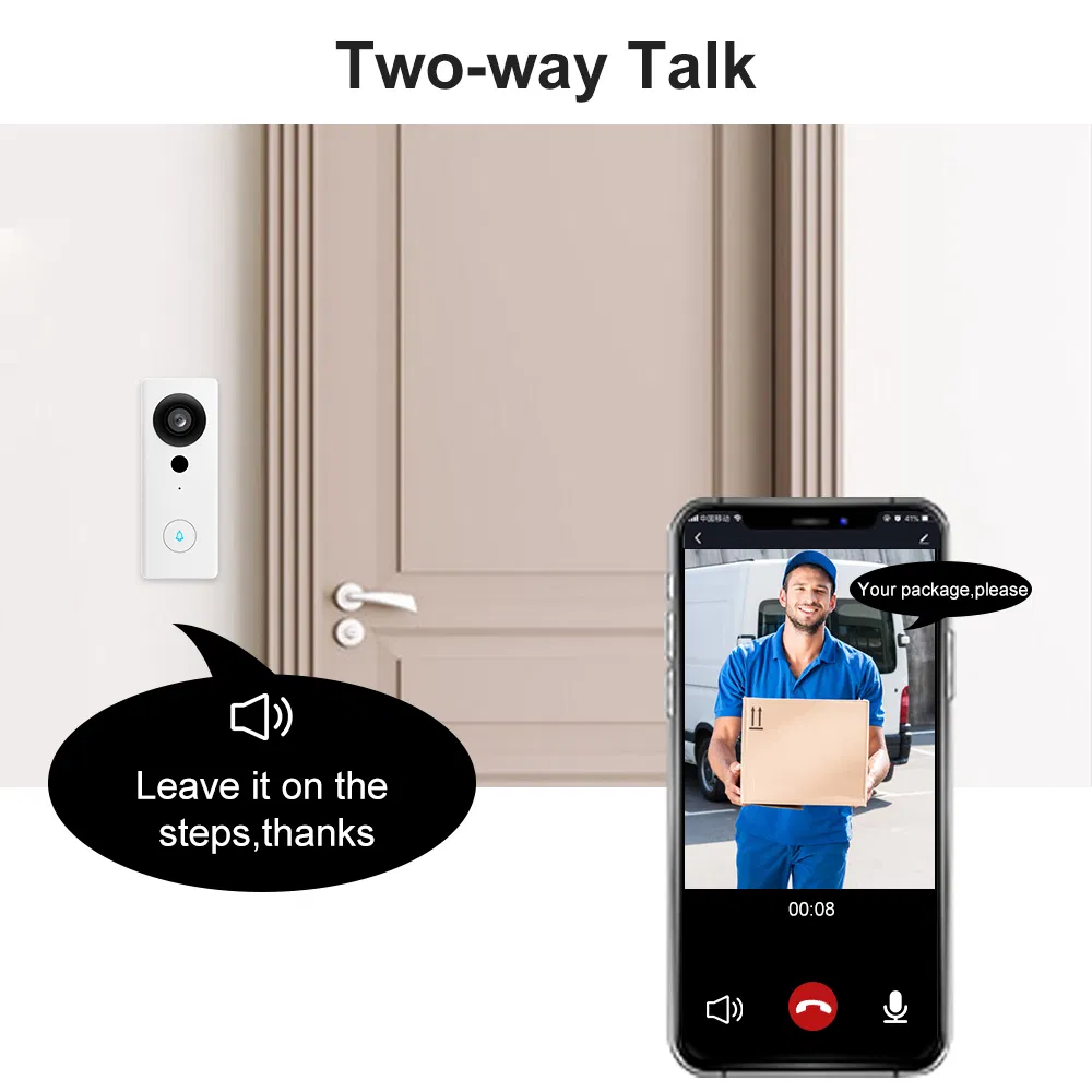 1080P WiFi Ring Smart PIR Video Doorbell with Mobile APP