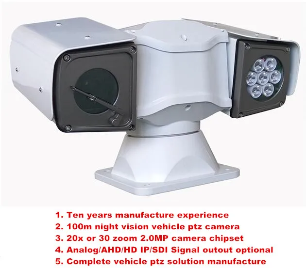 150m Infrare Militarycar Roof Mounted PTZ Security Camera