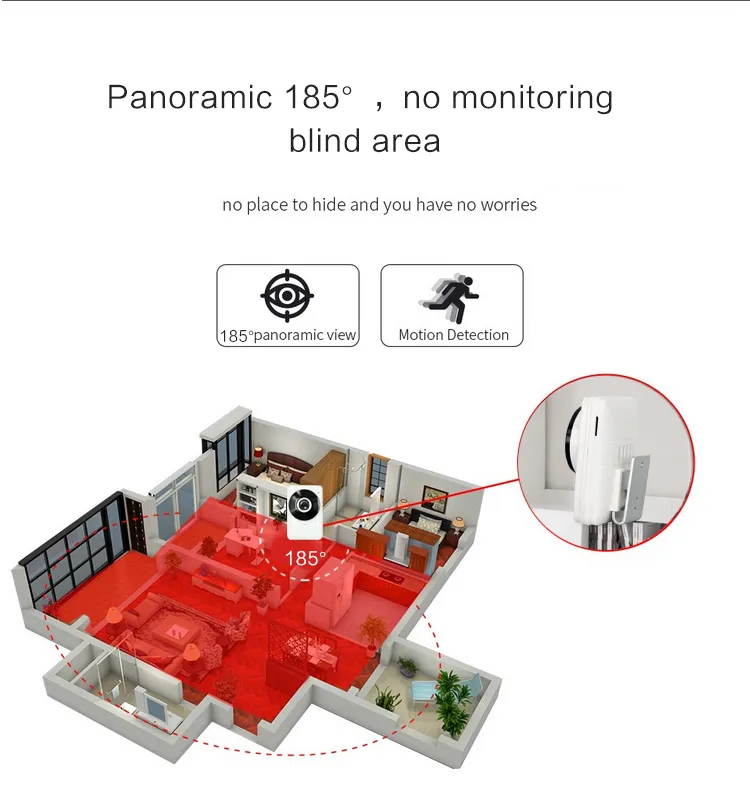 185 Fisheye Lens Panoramic Home Use WiFi IP Camera