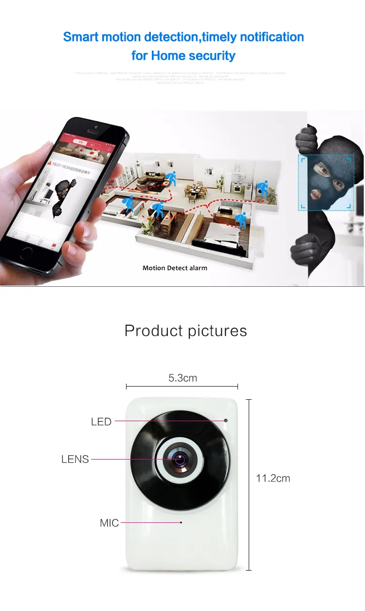 185 Fisheye Lens Panoramic Home Use WiFi IP Camera