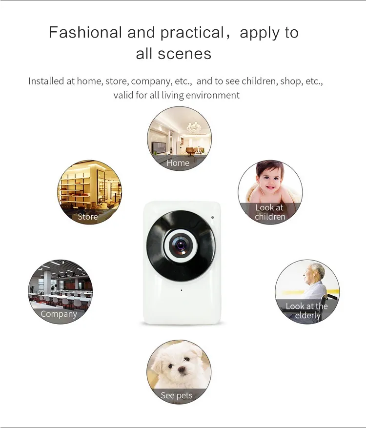 185 Fisheye Lens Panoramic Home Use WiFi IP Camera