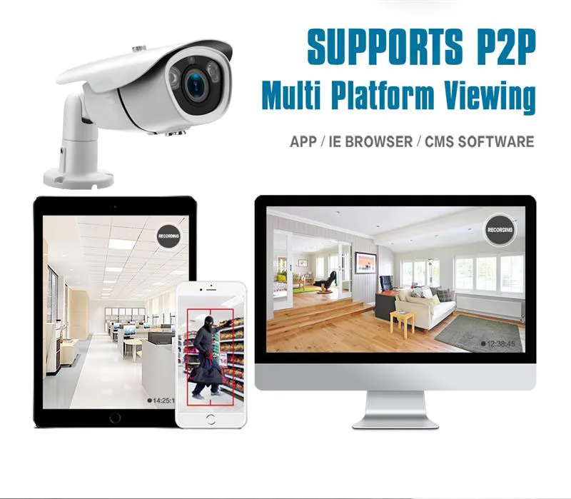 2.8-12mm Varifocal Home Security System IP Camera