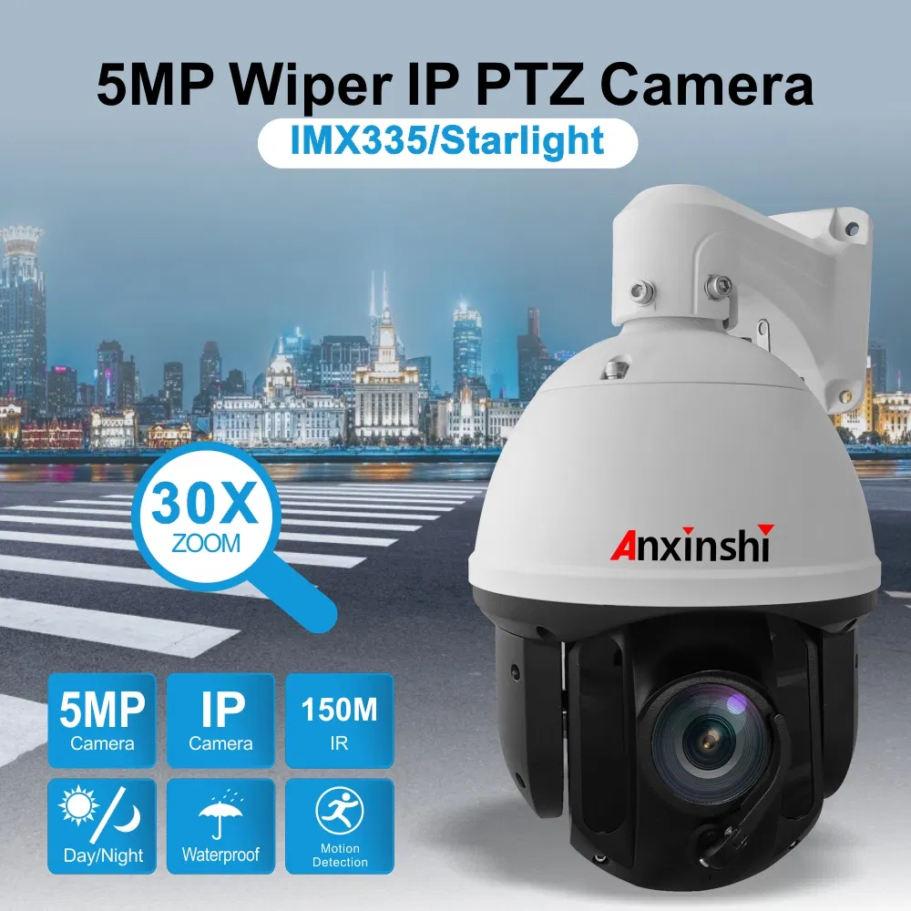 20X 5MP Camera PTZ P2p Sony Imx335 Starlight Water Wiper IR 150m Poe PTZ IP Camera Outdoor on-Vif Camera