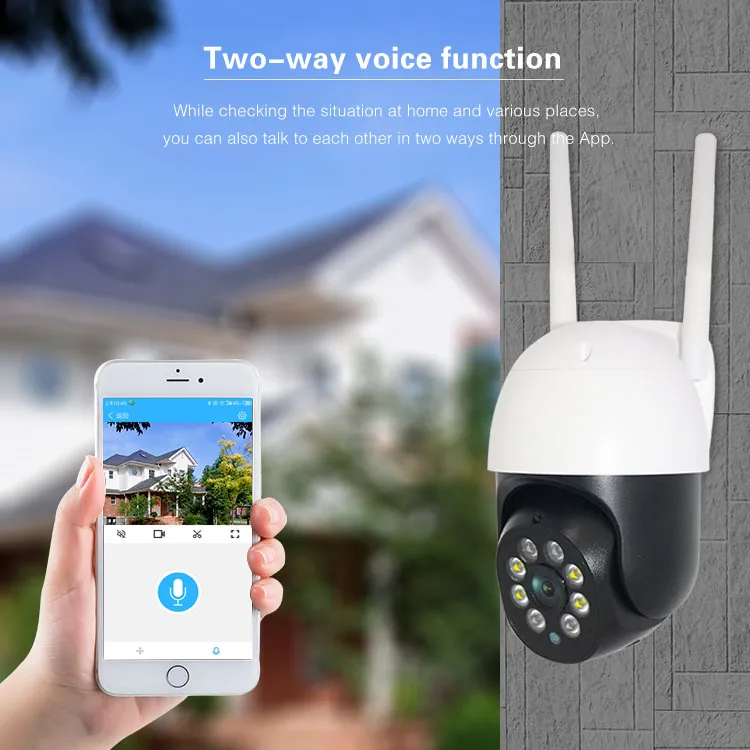 2inch 3MP Smart Home WiFi PTZ Dome Camera IR Night Vision Two Way Audio CCTV IP Camera Wireless Security Camera with Connect NVR Mobile Phone Monitoring