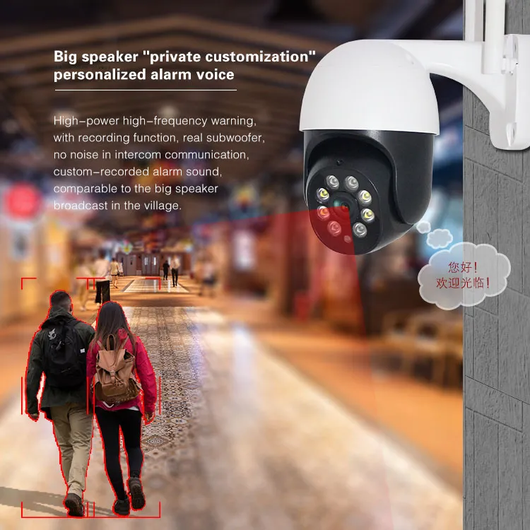 2inch 3MP Smart Home WiFi PTZ Dome Camera IR Night Vision Two Way Audio CCTV IP Camera Wireless Security Camera with Connect NVR Mobile Phone Monitoring