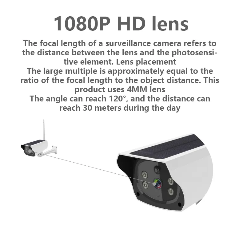 2MP/1080P CCTV Cameras Solar Powered PIR WiFi Solar IP Camera Wireless Camera Outdoor Low Power Supply Security Camera Icam+ APP