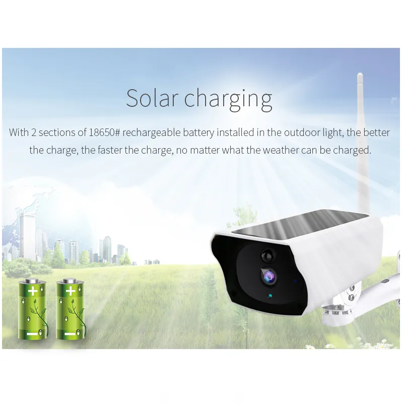 2MP/1080P CCTV Cameras Solar Powered PIR WiFi Solar IP Camera Wireless Camera Outdoor Low Power Supply Security Camera Icam+ APP