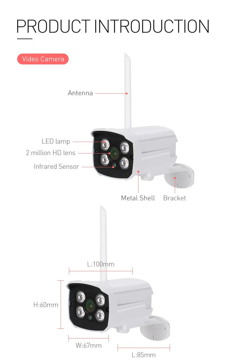 2MP/1080P IP Camera-Surveillance Camera 4 Tuya Kit CCTV Camera WiFi/Wireless Camera 4CH NVR Security Camera System
