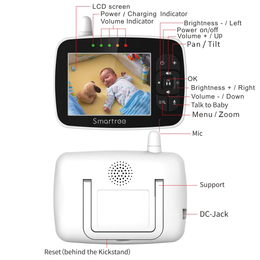 3.5′′ Video Baby Monitor with Camera and Audio; Vb601 & Vb603 Upgrade; Dxr-8