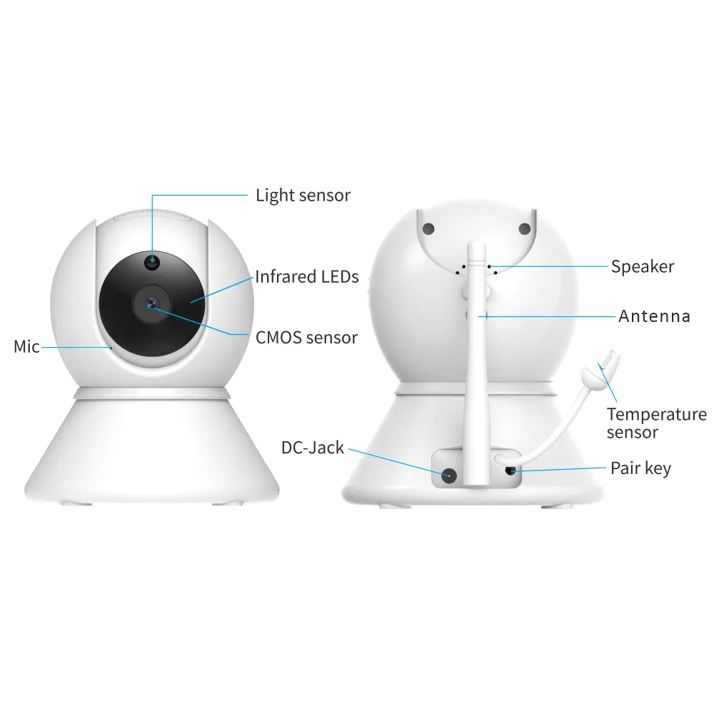 3.5′′ Video Baby Monitor with Camera and Audio; Vb601 & Vb603 Upgrade; Dxr-8