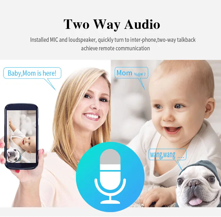 360 Panoramic Full HD 2.4GHz Home Smart 960p Wireless WiFi Camera with 16g SD Card