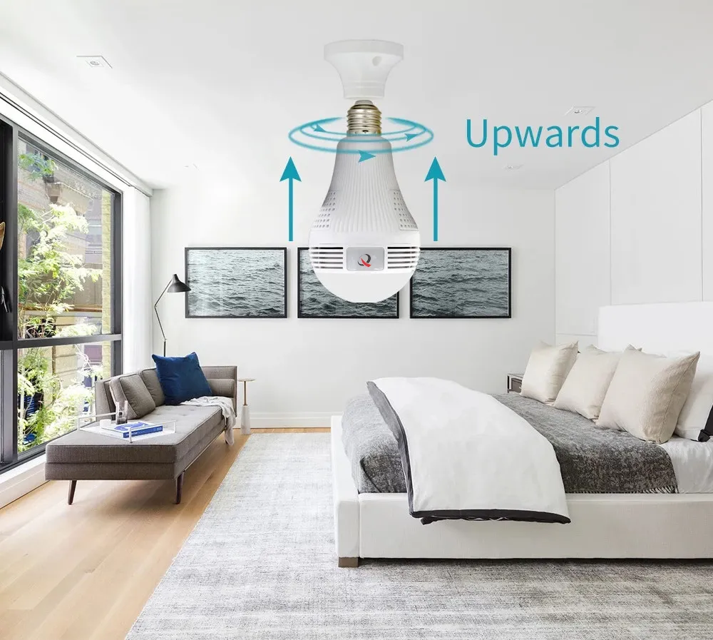 3MP 360 Degree Vr Fisheye Bulb WiFi Camera