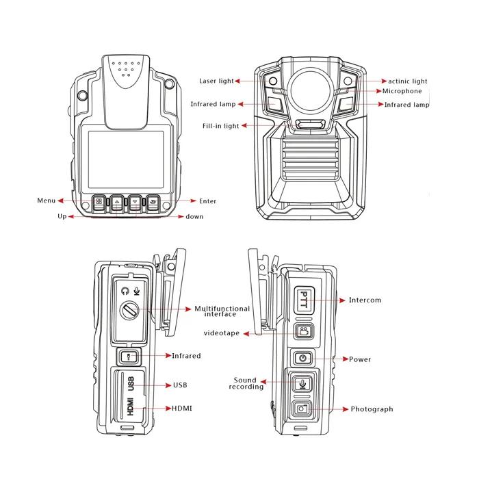 3MP Video Law Enforcement Recorder IP68 Vehicle Police Body Camera