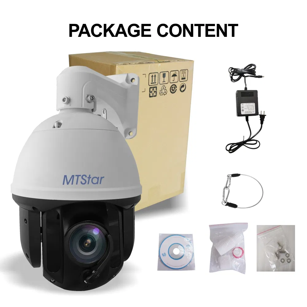 4.6mm~167mm 36X Optical Zoom PTZ 5MP Poe IP Camera P2p Hi3516A Sony Imx335 Water Wiper IR 150m Waterproof Security Camera