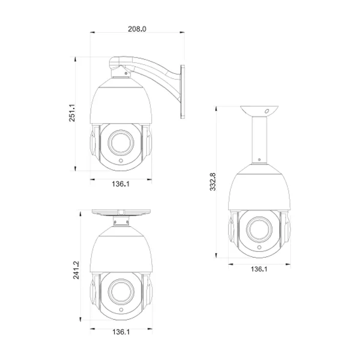 4 Inch 4X 5MP 4G Starlight WiFi IP Speed PTZ Dome Camera