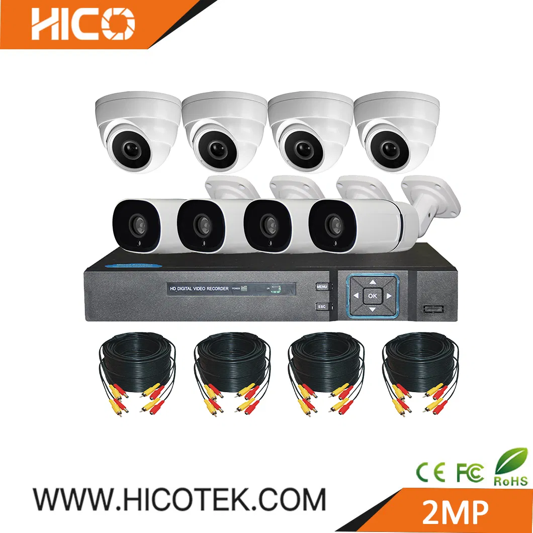 4CH 1080P Ahd Cvi Tvi Analog Cameras and Hybrid HVR Xvr NVR DVR IP Video Recorder DIY Home Security System Kits