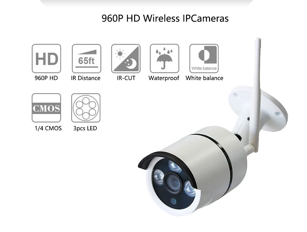 4CH Wireless WiFi Camera Kit, P2p Smart Home Surveillance System, Waterproof CCTV Camera with DIY NVR Kit, 720/ 1080P/ 3.0MP WiFi/ Wired Dual Use IP Camera