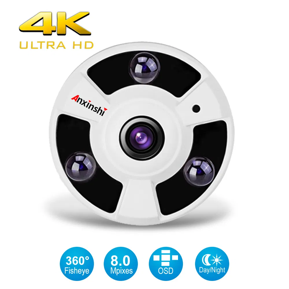 4K Panoramic 360 Degree Fisheye 4 in 1 IP CCTV Camera