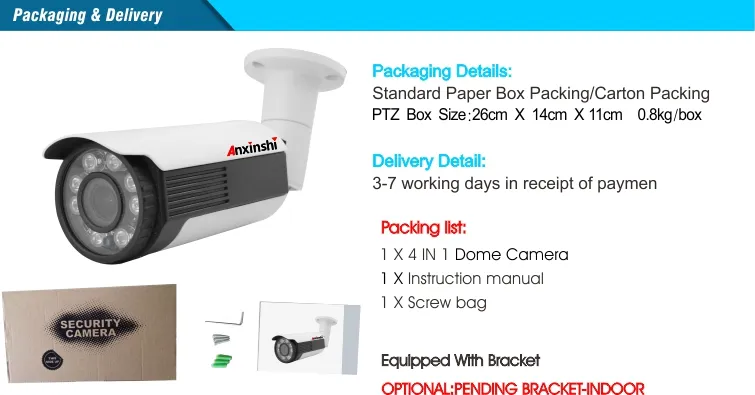 4K Vari Focal 3.6-11mm Ahd/Tvi/Cvi Output Mini Dome Camera