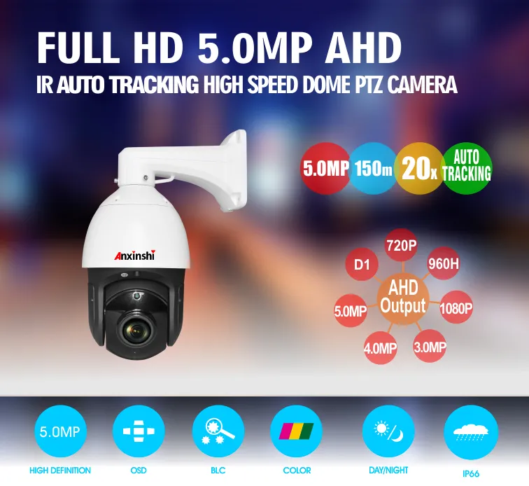 5MP 20X Night Vision 300m Auto Tracking PTZ Camera