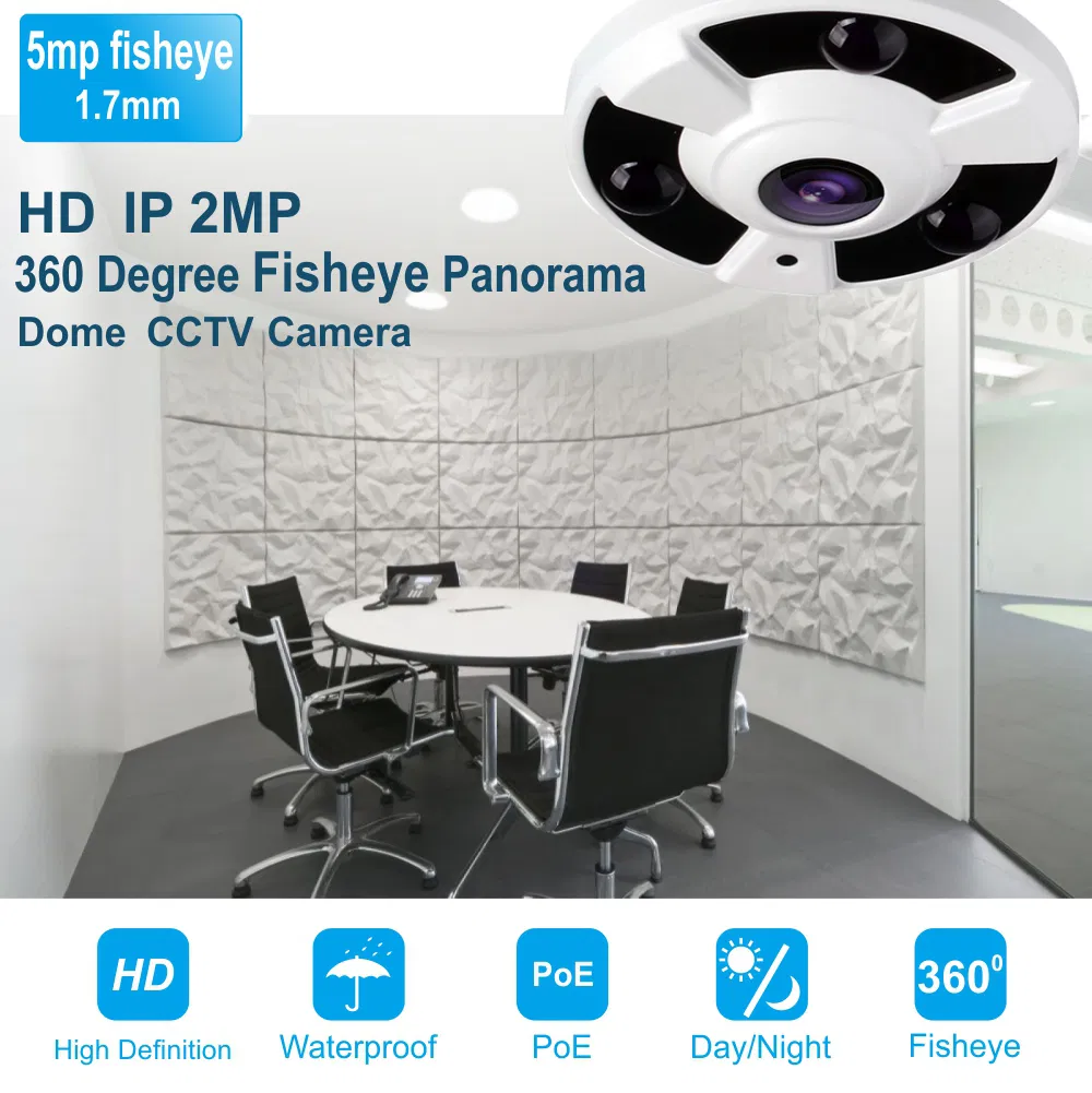 5MP 360 Panoramic Fisheye Camera Home Security IP Camera