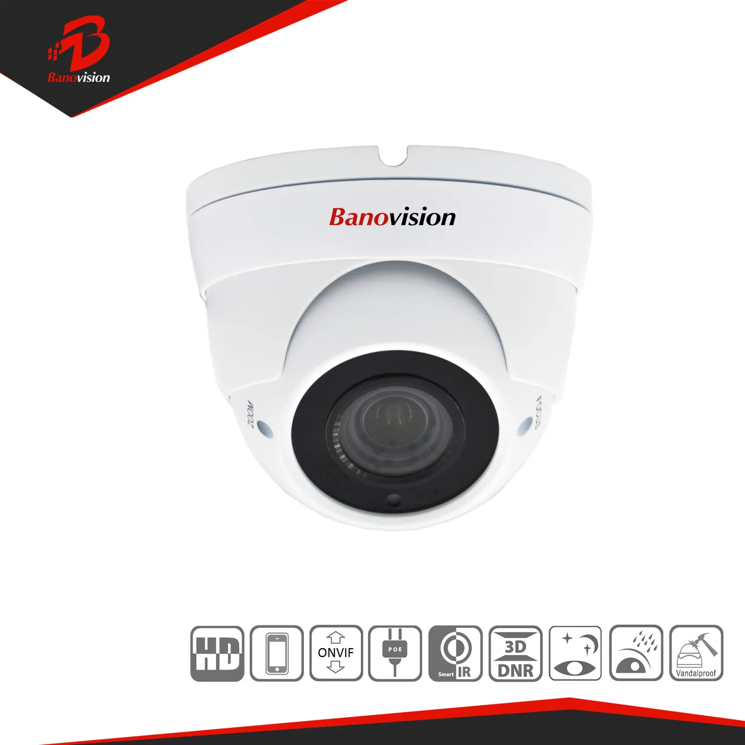 5MP CCTV Video Surveillance IP Network Dome Camera with Varifocal Lens