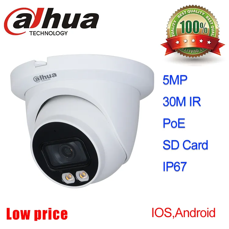 5MP Full Color IP Camera Ipc-Hdw3549TM-as-LED Dahua Poe Camera CCTV Surveillance