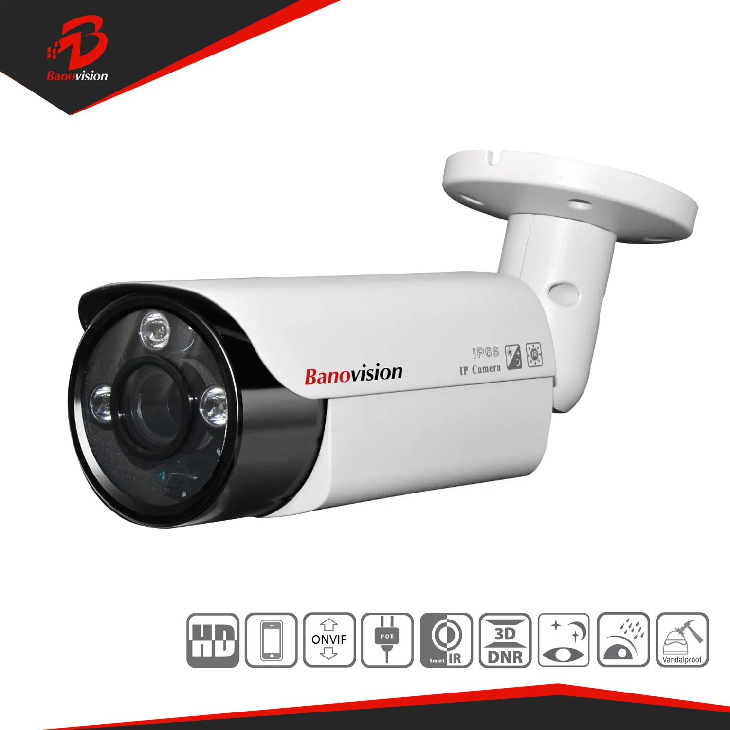 5MP IP Network Waterproof Bullet Camera with Long IR Distance