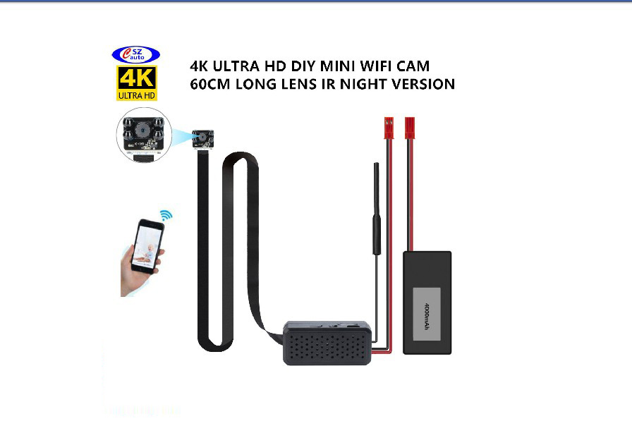 60cm Long Lens DIY Mini WiFi IP Security Remote Monitor IR Night Version