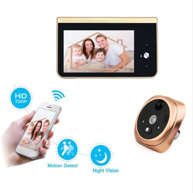 720p HD Infrared IR Ring WiFi Wireless PIR Doorbell for Apartments Home Office