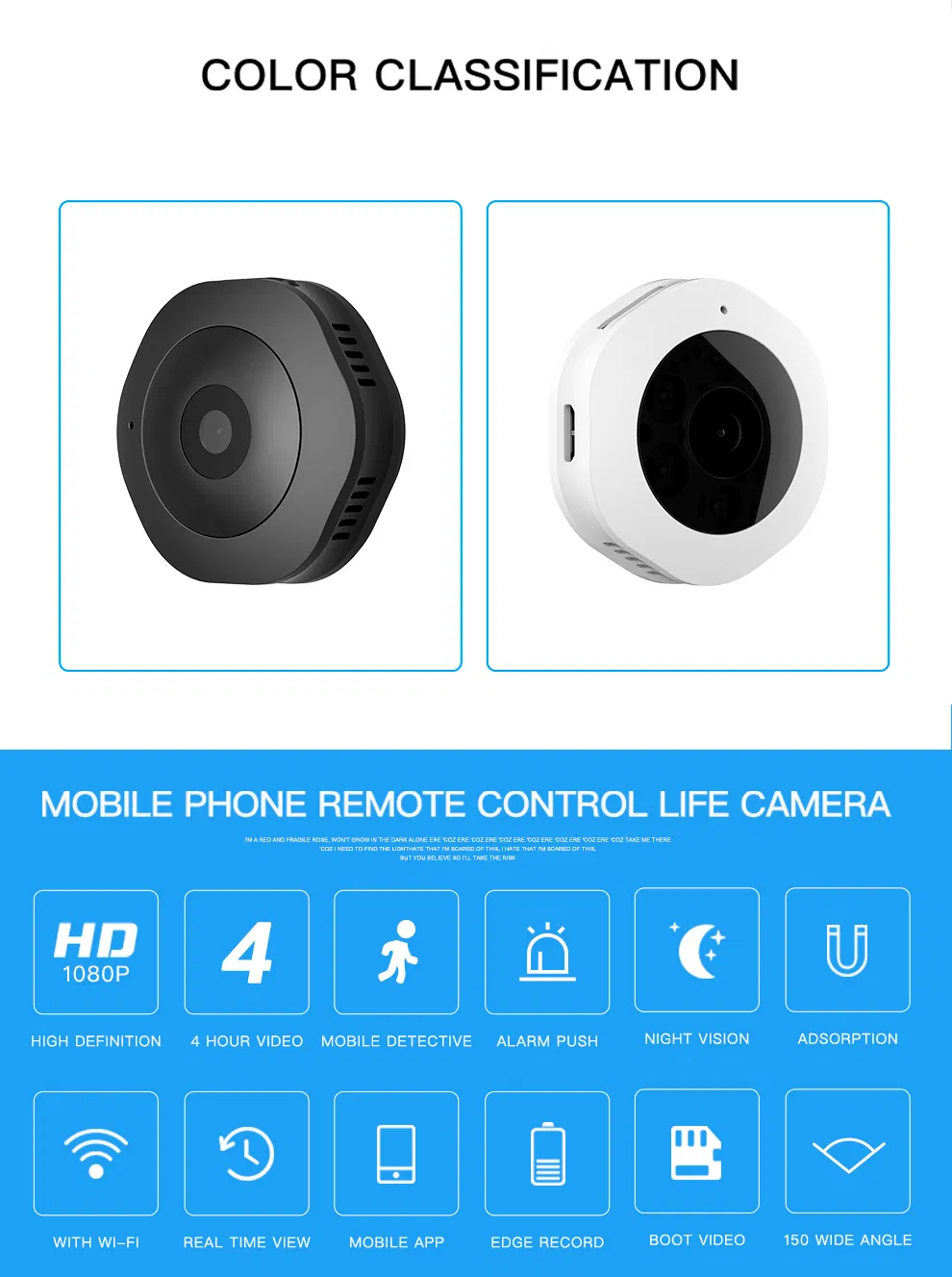 720p Night Vision Motion Detection Mini Spy Hidden Wireless WiFi Camera