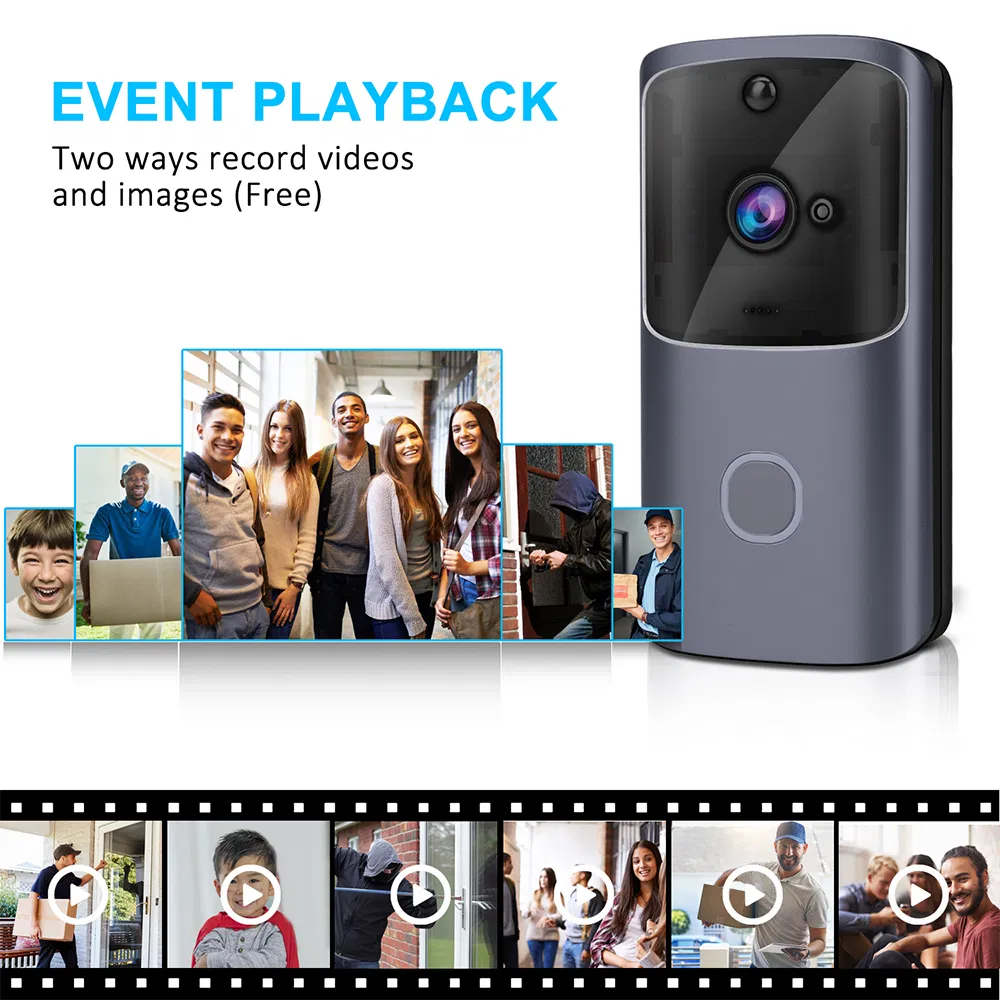 720p Wireless Rechargeable Battery Home Security Video Doorbell for PIR Metion Detection Door Bell Camera Digital Intercom Video Doorbell