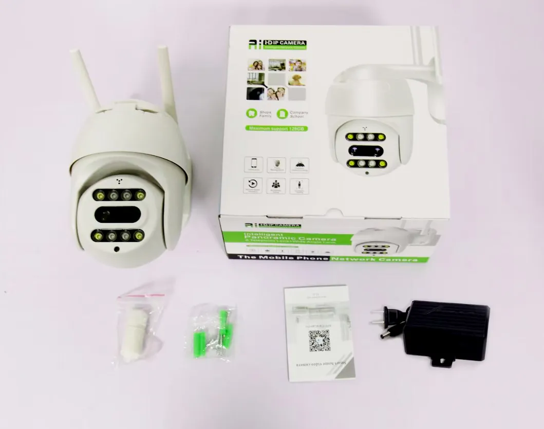 Ai Humanoid Tracking Binocular HD 1080P Outdoor IP Camera CCTV 360 PTZ 10X Zoom WiFi Camera Dual Lens Two Way Audio IR Wireless Security Surveillance Camera