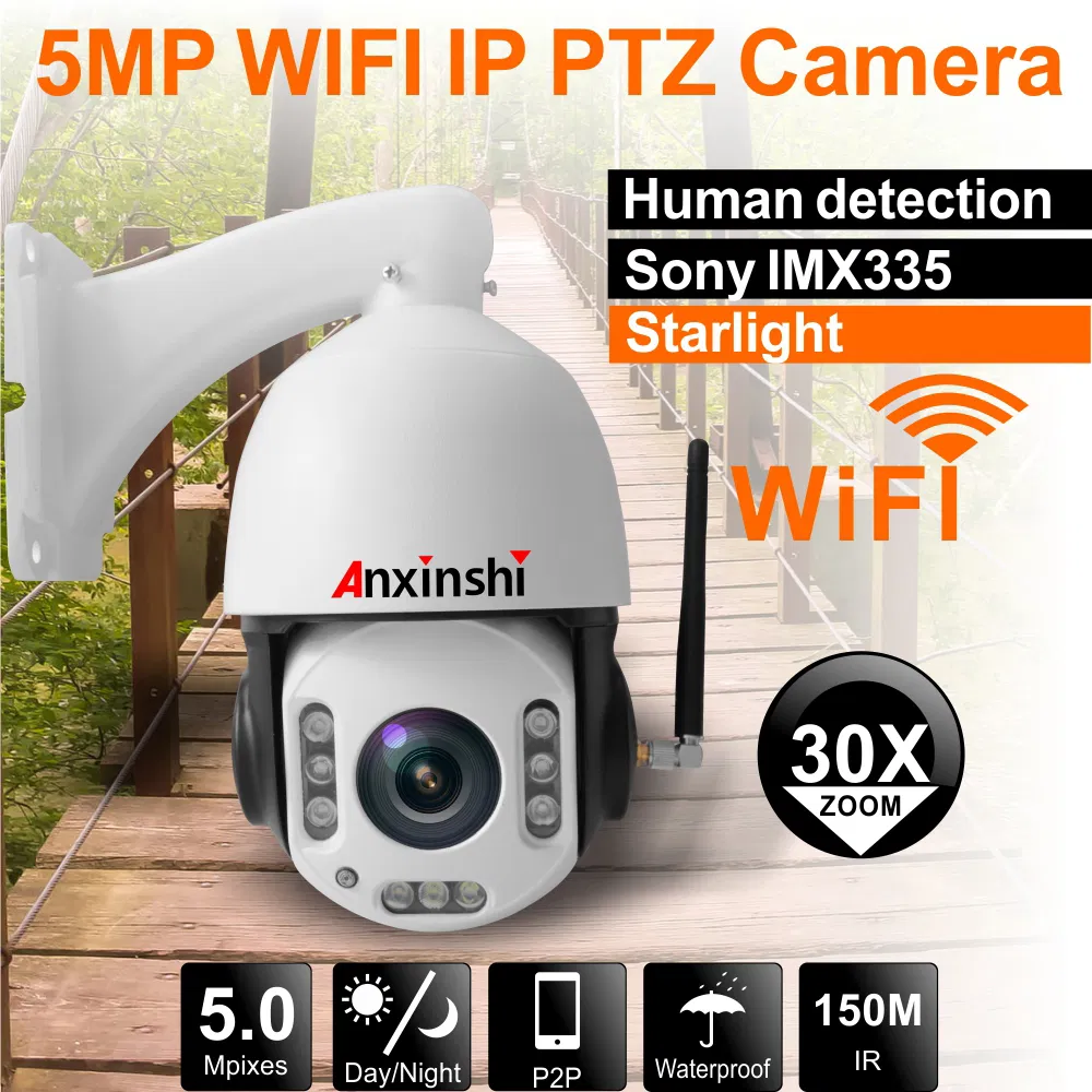 Anxinshi 5.0MP 30X Zoom Sony Imx335 Sensor IR 120m Starlight WiFi Auto Human Tracking IP PTZ Camera