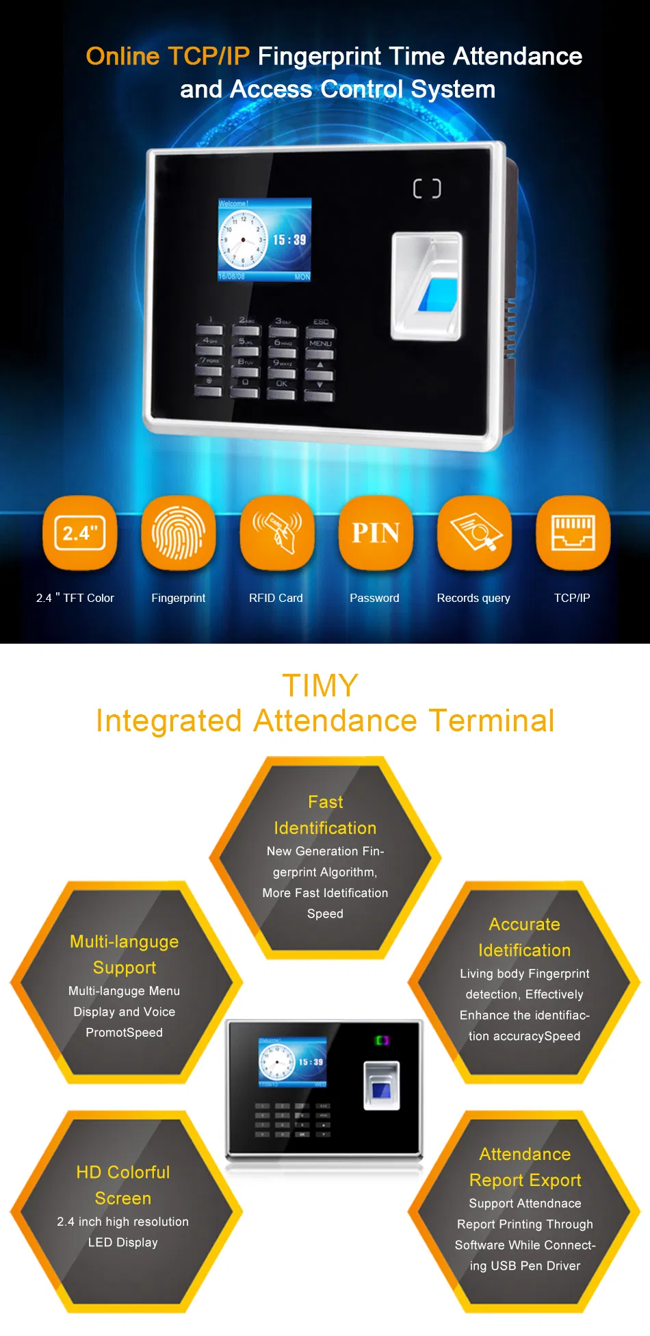Cloud Software Schoo Attendance GPRS Biometric Fingerprint Time Attendance