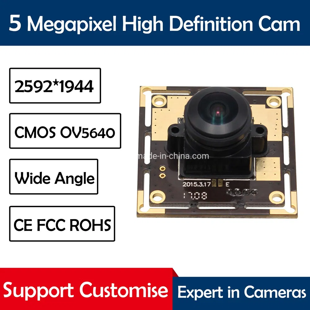 Elp 170degree 5MP Camera Module Wide Angle USB Webcam CMOS Ov5640 Fisheye Lens USB Camera for Android, Linux, Windows
