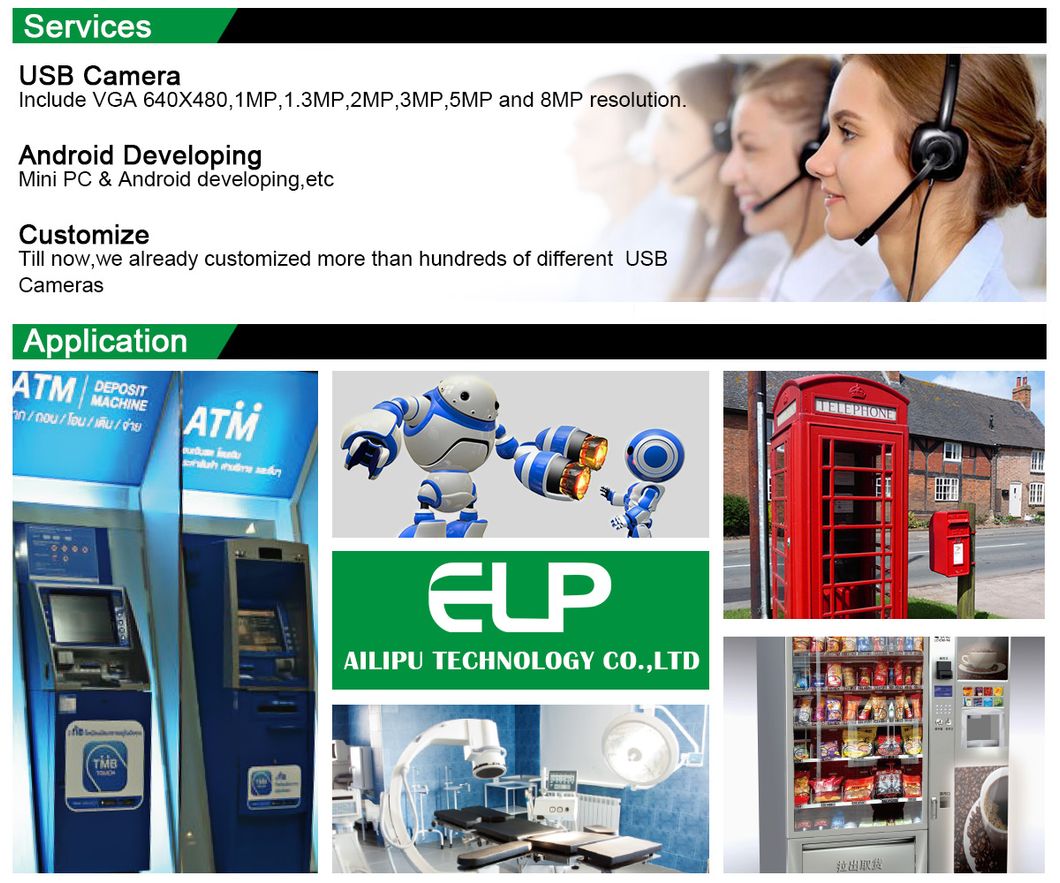 Elp 2.0 Magepixels1080p H. 264 Camera Module 0.01lux Low Illumination Imx323 Sensor 12mm Lens USB Camera with Microphone