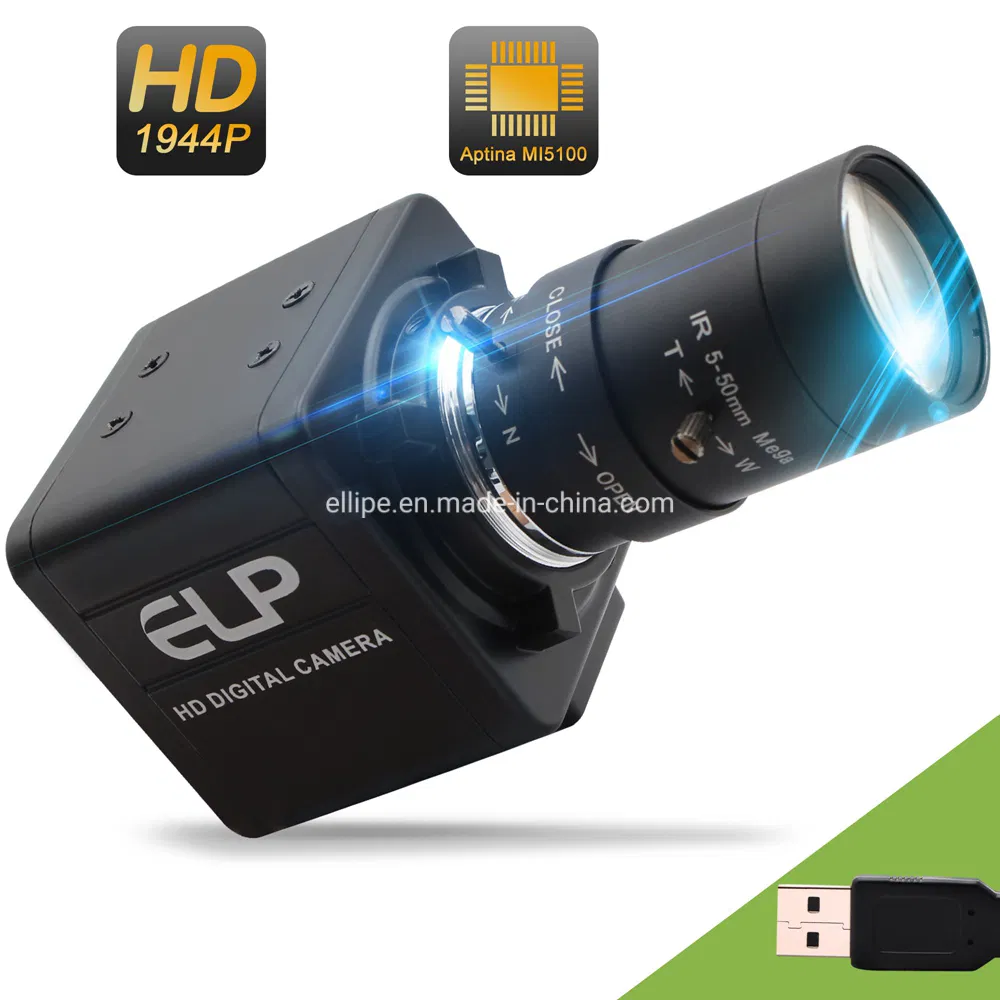 Elp 5MP 2592 X 1944 Aptina Mi5100 Sensor 2.8-12mm Varifocal Lens USB Webcam