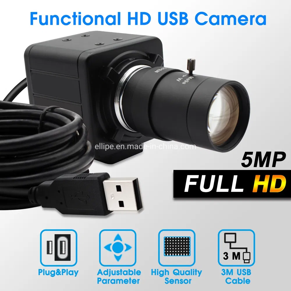 Elp 5MP 2592 X 1944 Aptina Mi5100 Sensor 2.8-12mm Varifocal Lens USB Webcam