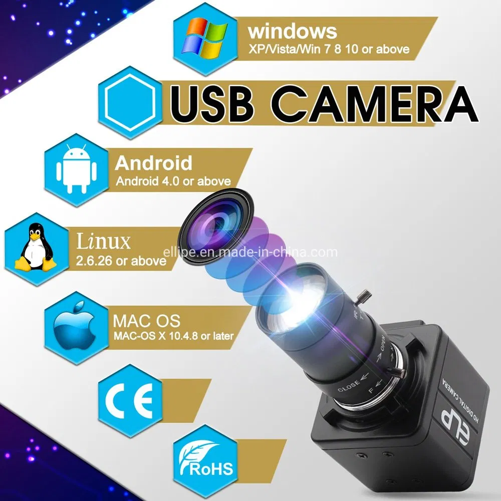 Elp 5MP 2592 X 1944 Aptina Mi5100 Sensor 2.8-12mm Varifocal Lens USB Webcam