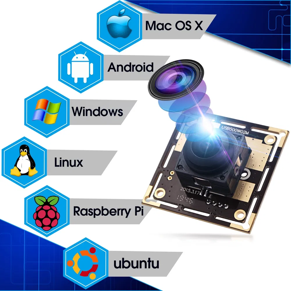 Elp 5MP HD USB CCTV Camera/Webcam Autofocus 45 Degree Lens Camera Module Ov5640 Micro Mini USB Camera