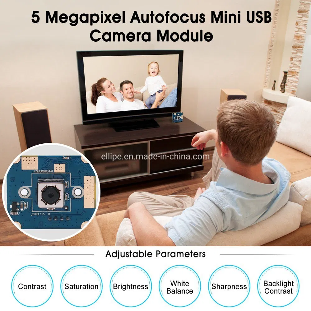 Elp CMOS Ov5640 Camera Module Mini Support Focus Auto Mode 5mega Pixels USB Camera with 60degree Autofocus Lens