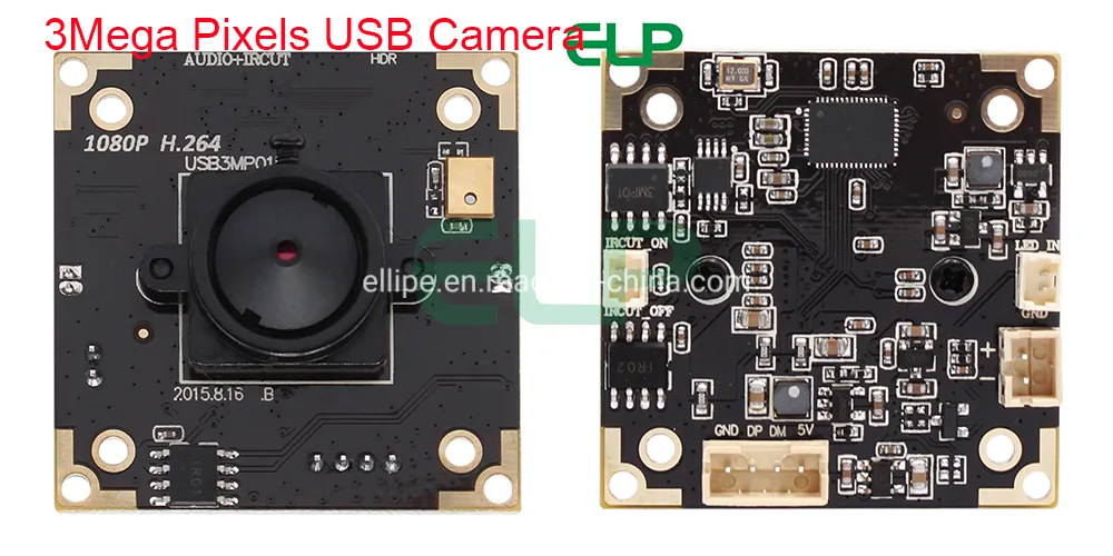 Elp Free Driver 100dB 3.0 Megapixels Webcam HD 30fps H264 WDR Camera Module Mini Hidden Pinhole Camera with Audio Microphone